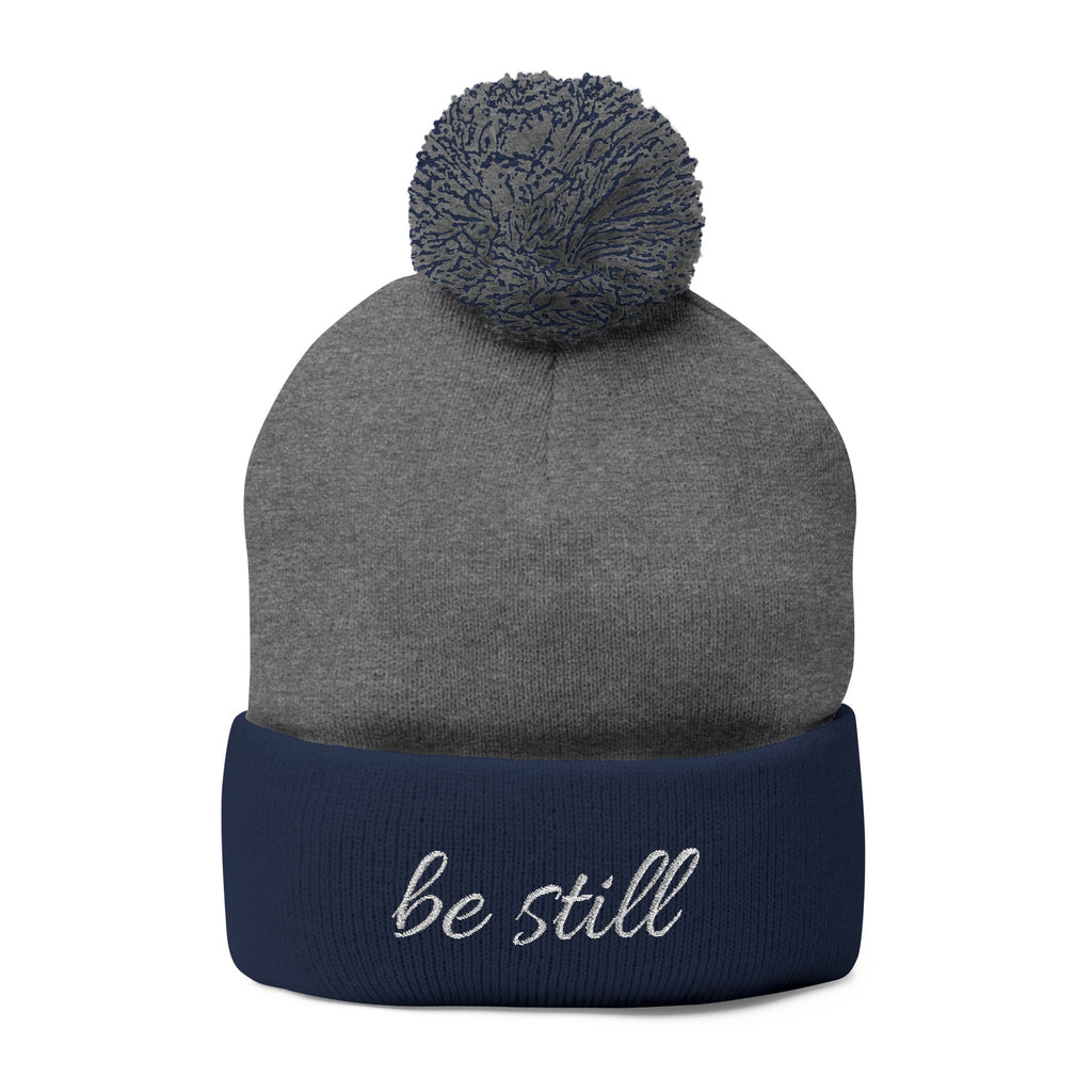 Be Still Christian Pom-Pom Knit Cap (Embroidery)