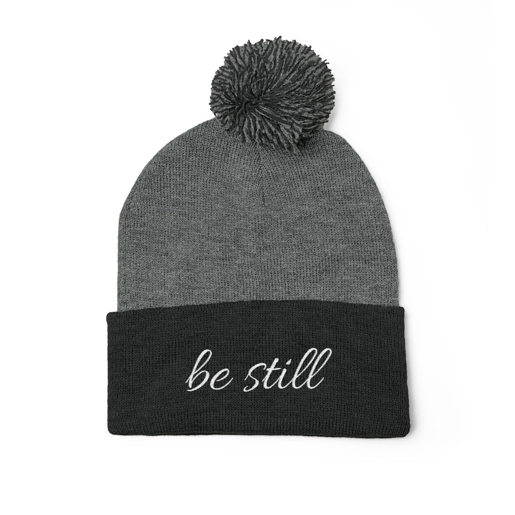Be Still Christian Pom-Pom Knit Cap (Embroidery)