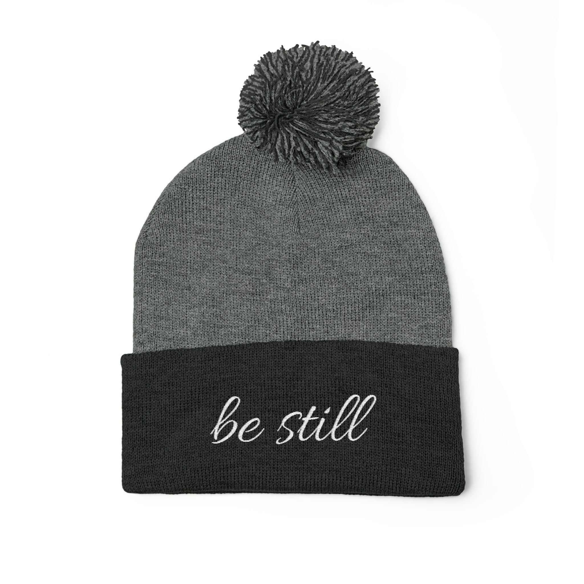 Be Still Christian Pom-Pom Knit Cap (Embroidery)