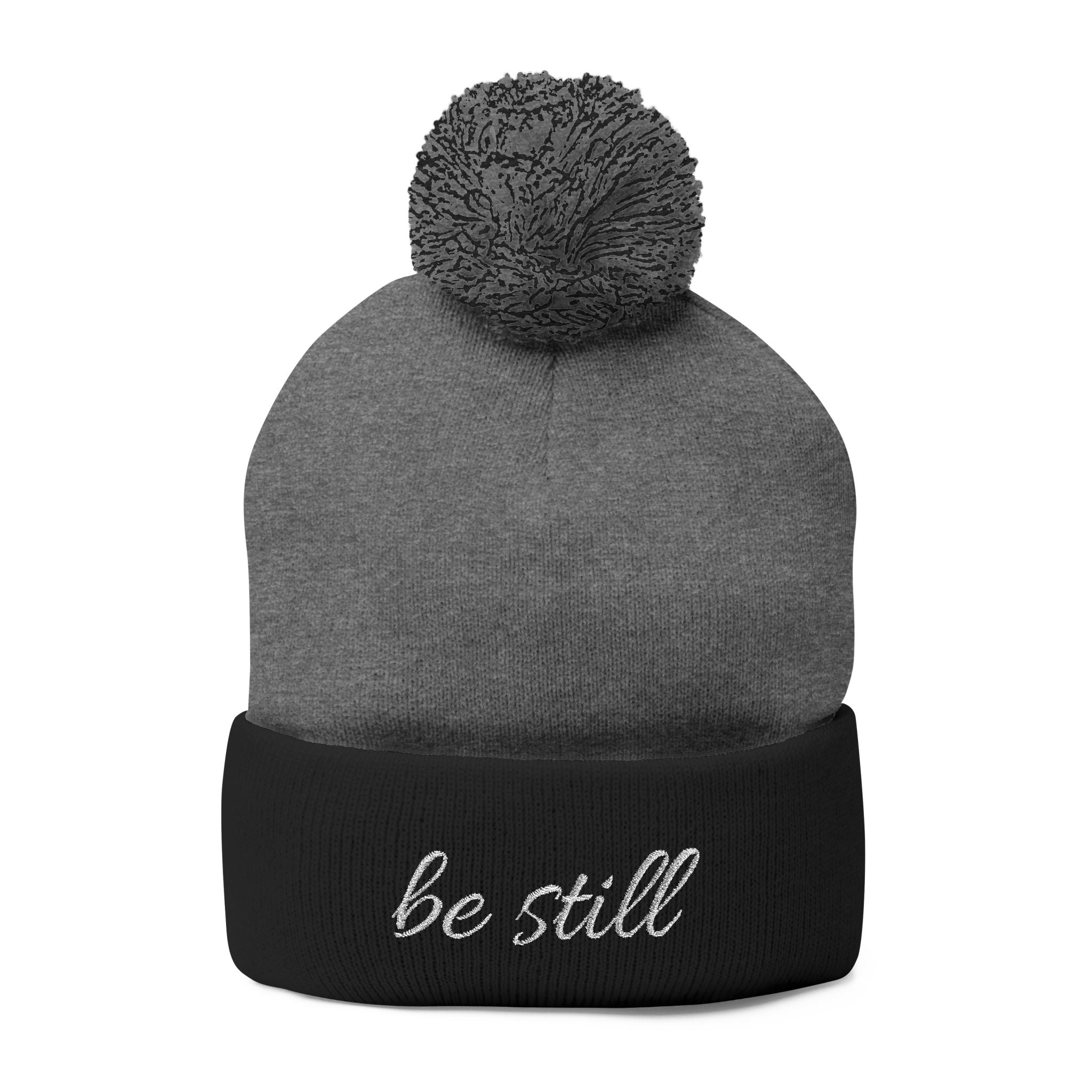 Be Still Christian Pom-Pom Knit Cap (Embroidery)