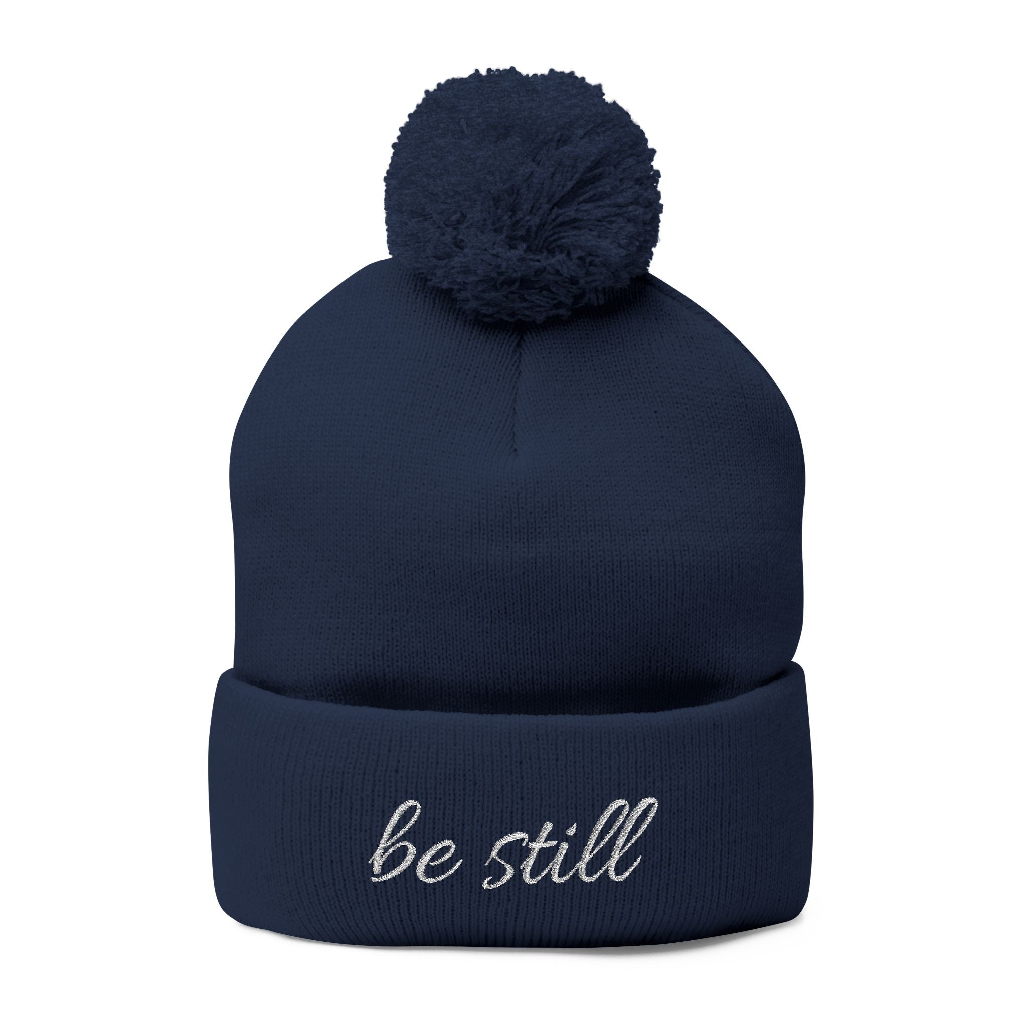 Be Still Christian Pom-Pom Knit Cap (Embroidery)