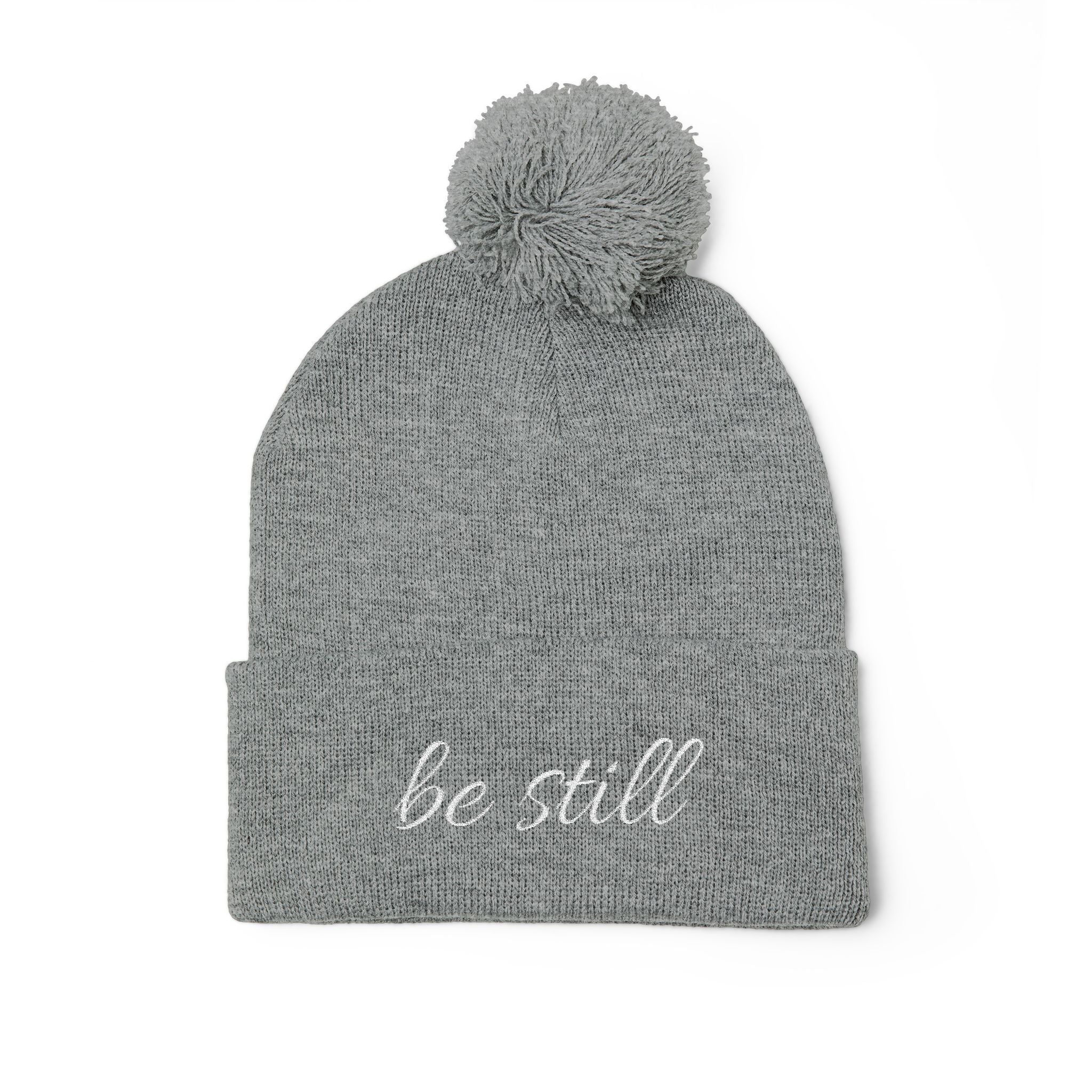 Be Still Christian Pom-Pom Knit Cap (Embroidery)