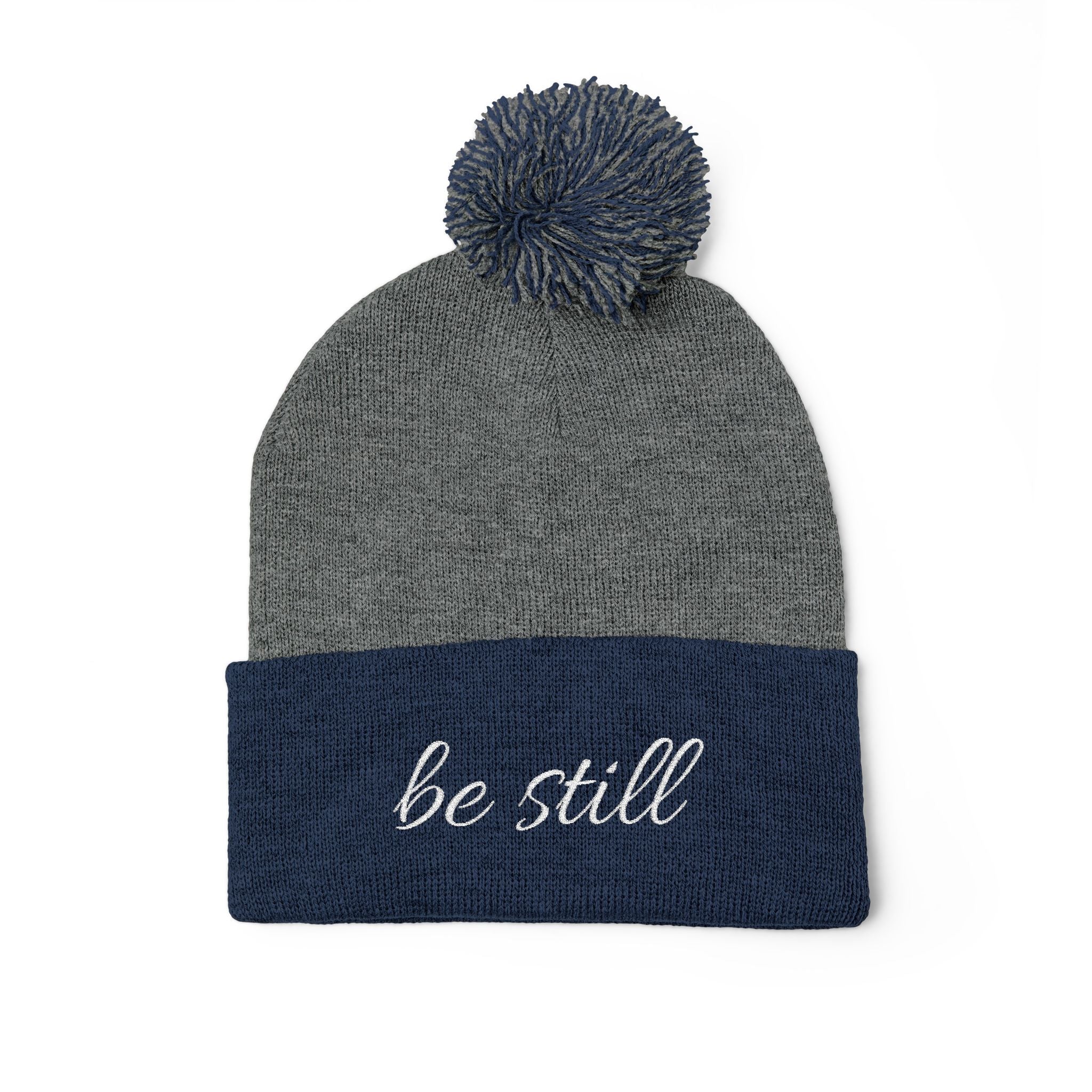 Be Still Christian Pom-Pom Knit Cap (Embroidery)
