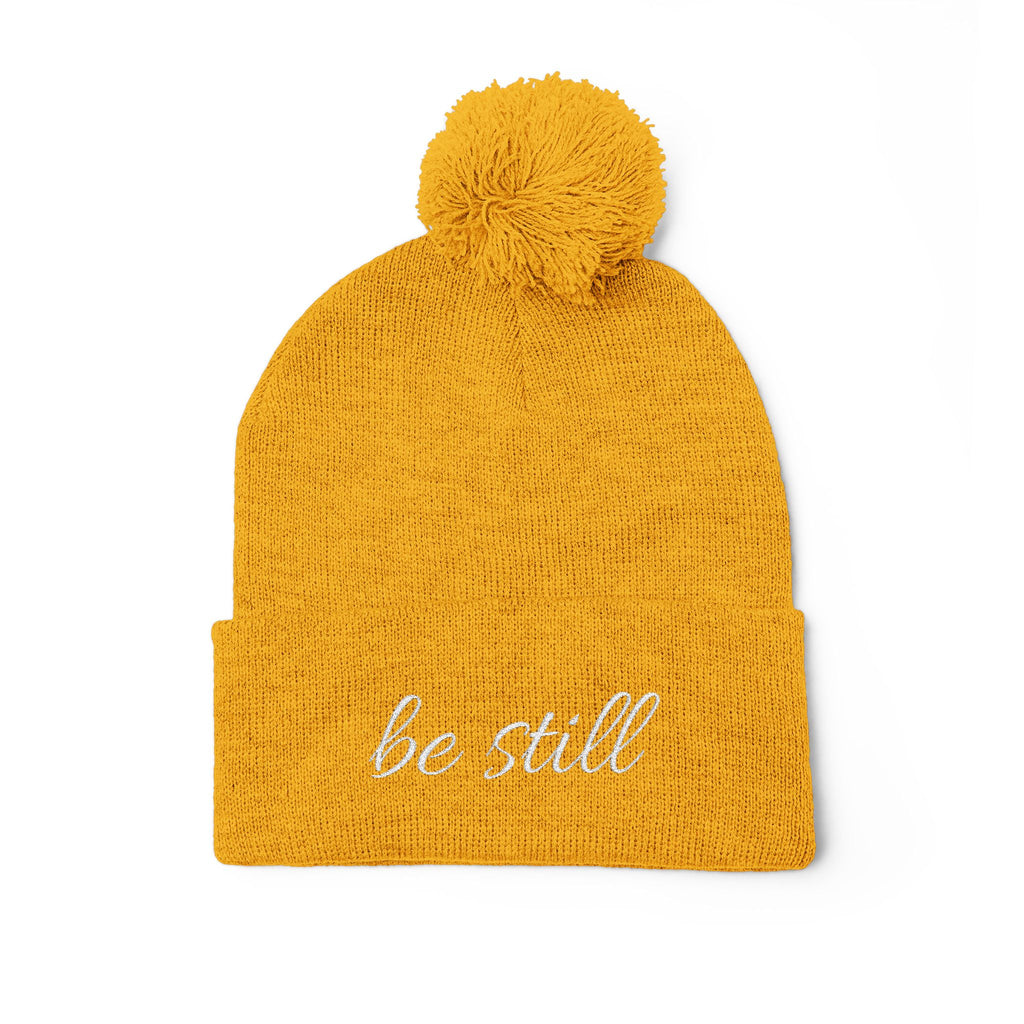 Be Still Christian Pom-Pom Knit Cap (Embroidery)