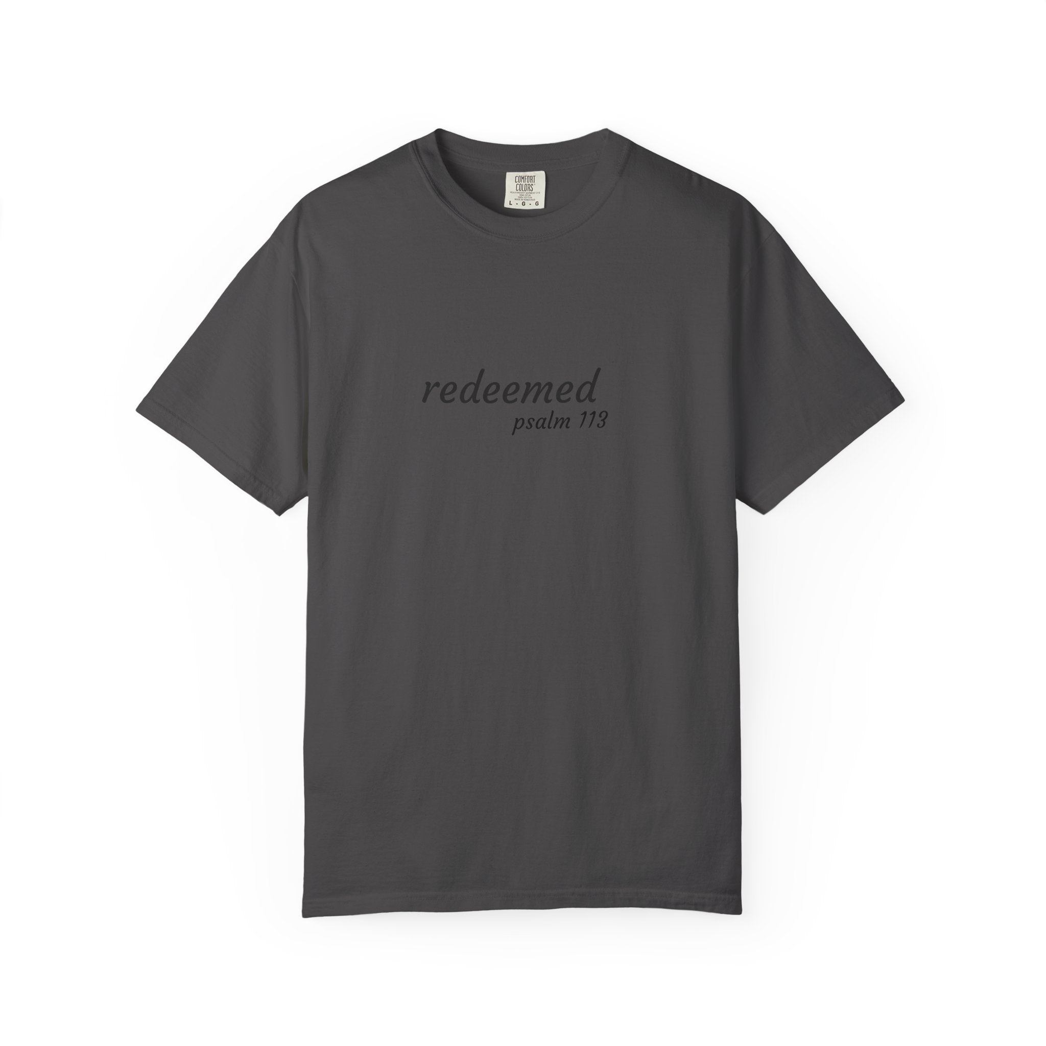 Garment-Dyed T-Shirt with 'Redeemed' Design, Inspirational Shirt, Faith-Based Apparel, Gift for Christians, Bible Verse Wear