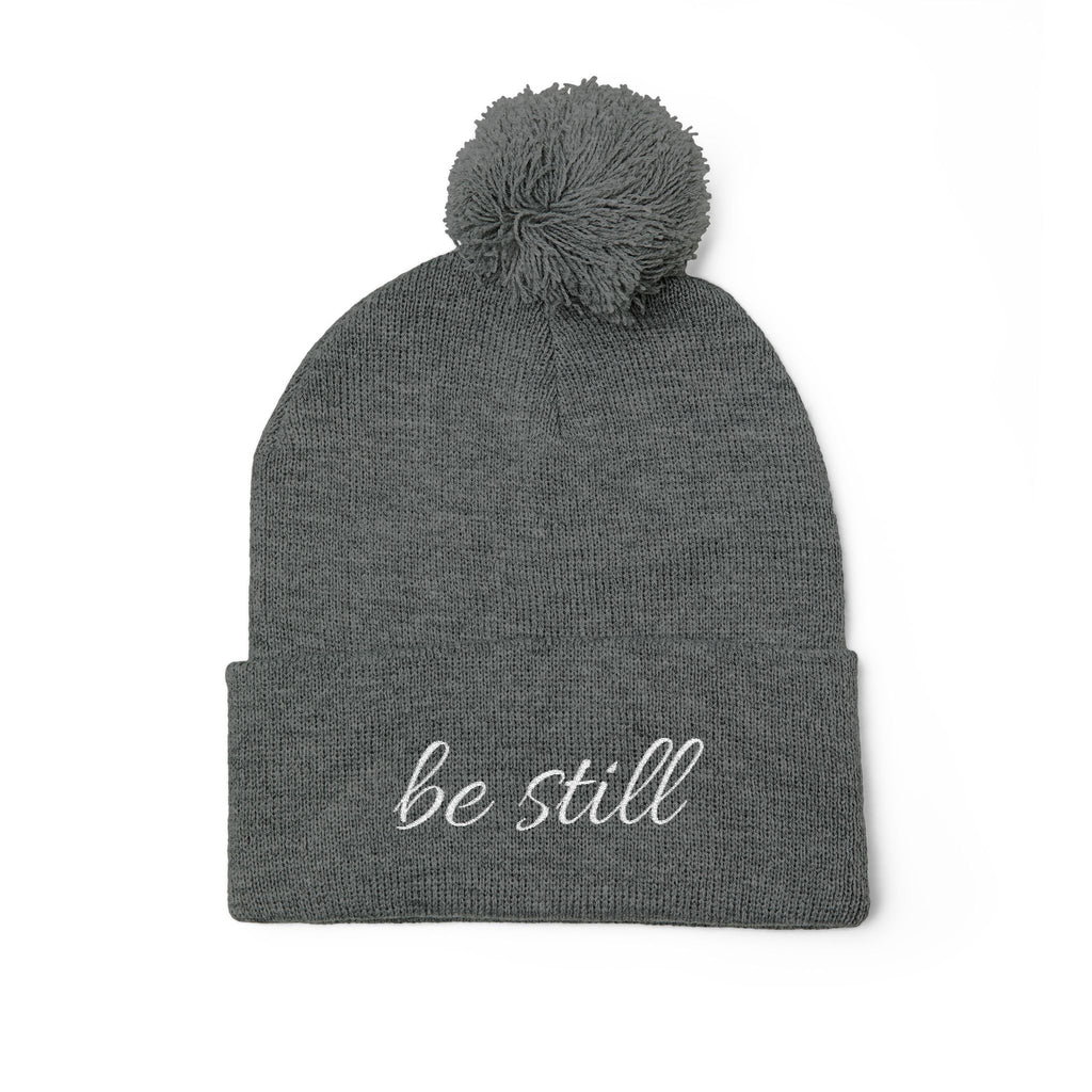 Be Still Christian Pom-Pom Knit Cap (Embroidery)