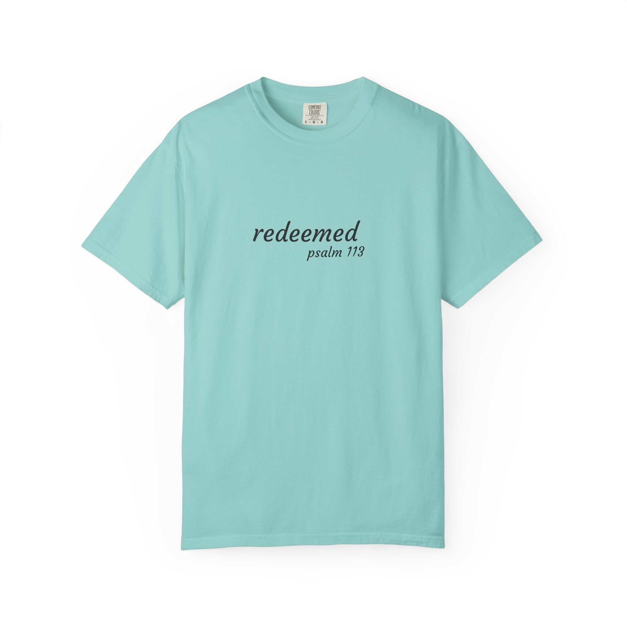 Garment-Dyed T-Shirt with 'Redeemed' Design, Inspirational Shirt, Faith-Based Apparel, Gift for Christians, Bible Verse Wear