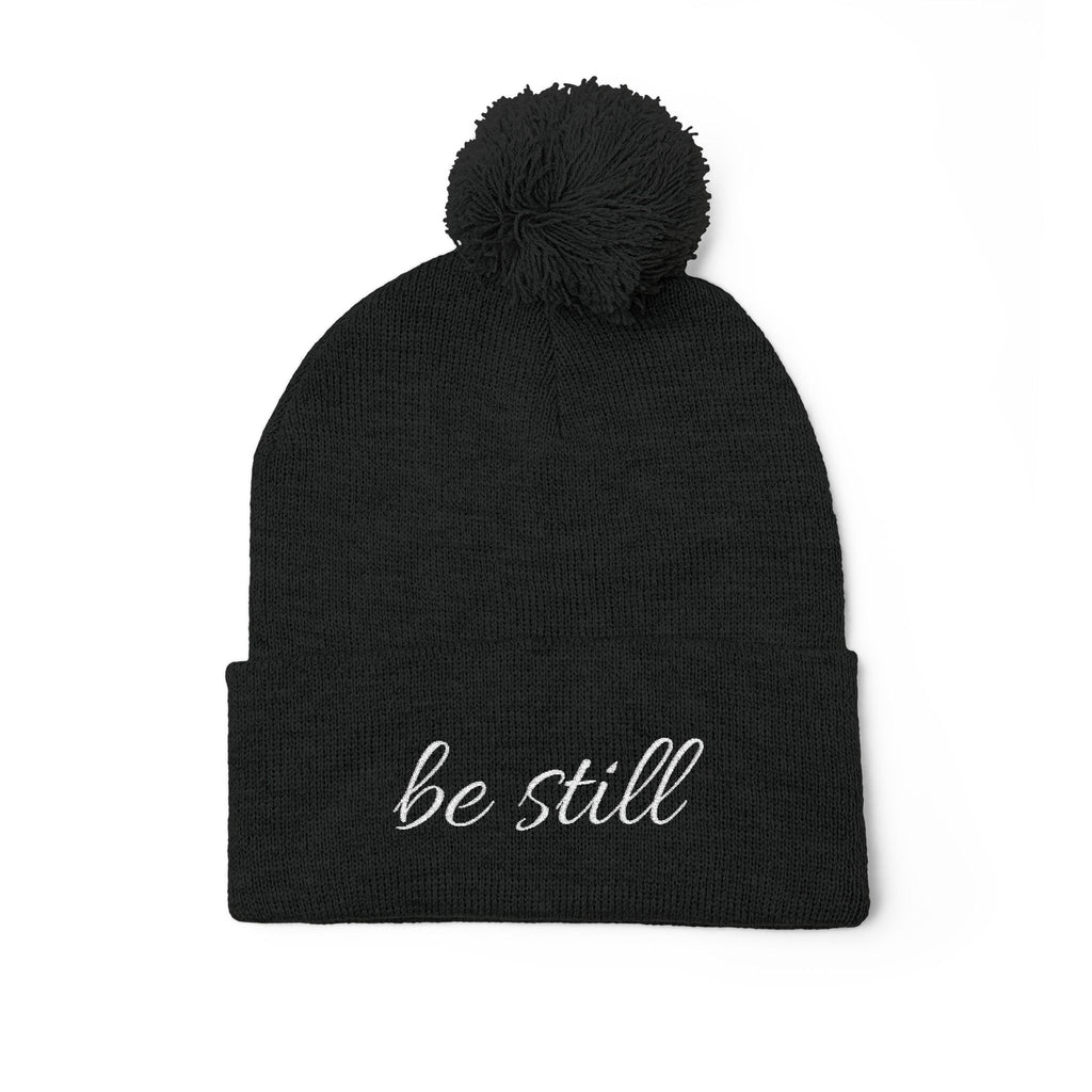 Be Still Christian Pom-Pom Knit Cap (Embroidery)