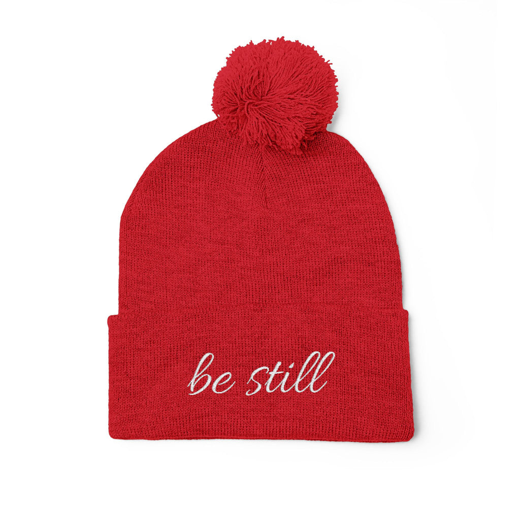 Be Still Christian Pom-Pom Knit Cap (Embroidery)
