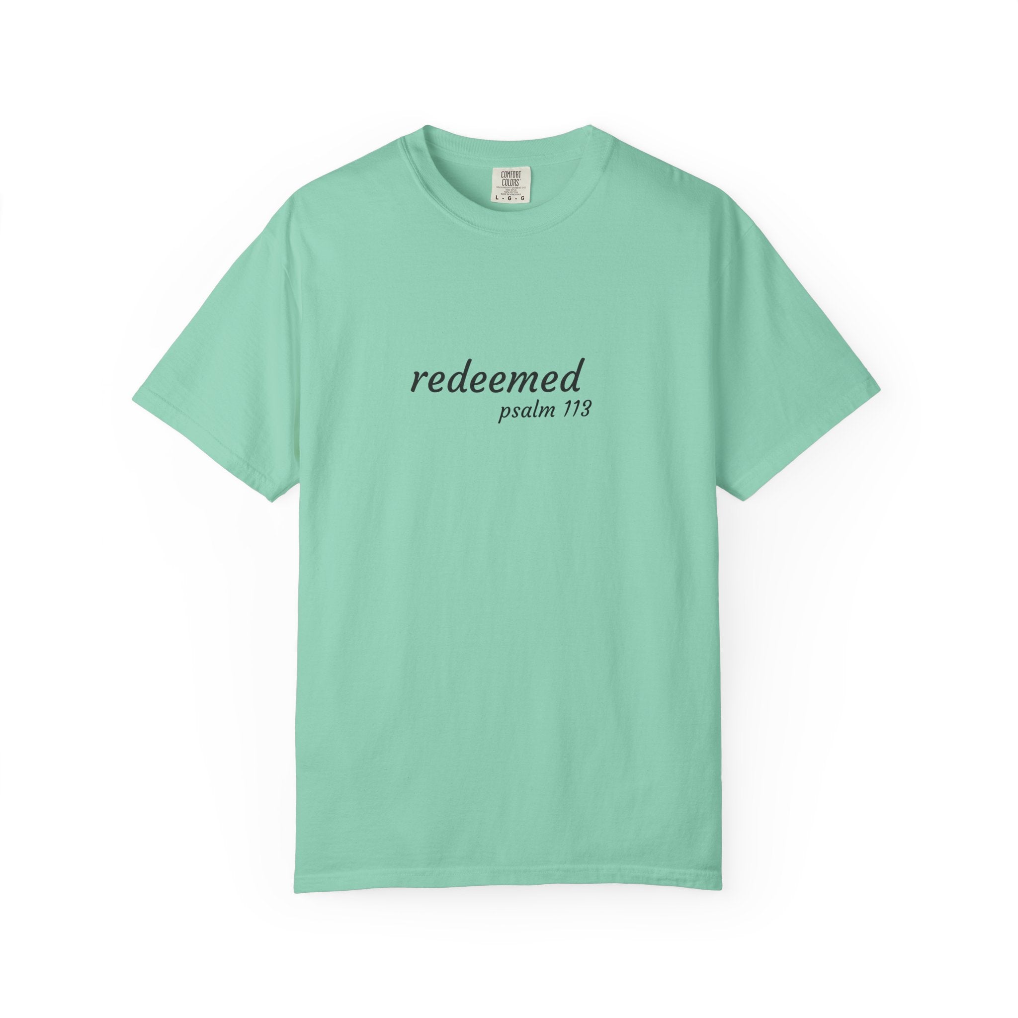 Garment-Dyed T-Shirt with 'Redeemed' Design, Inspirational Shirt, Faith-Based Apparel, Gift for Christians, Bible Verse Wear