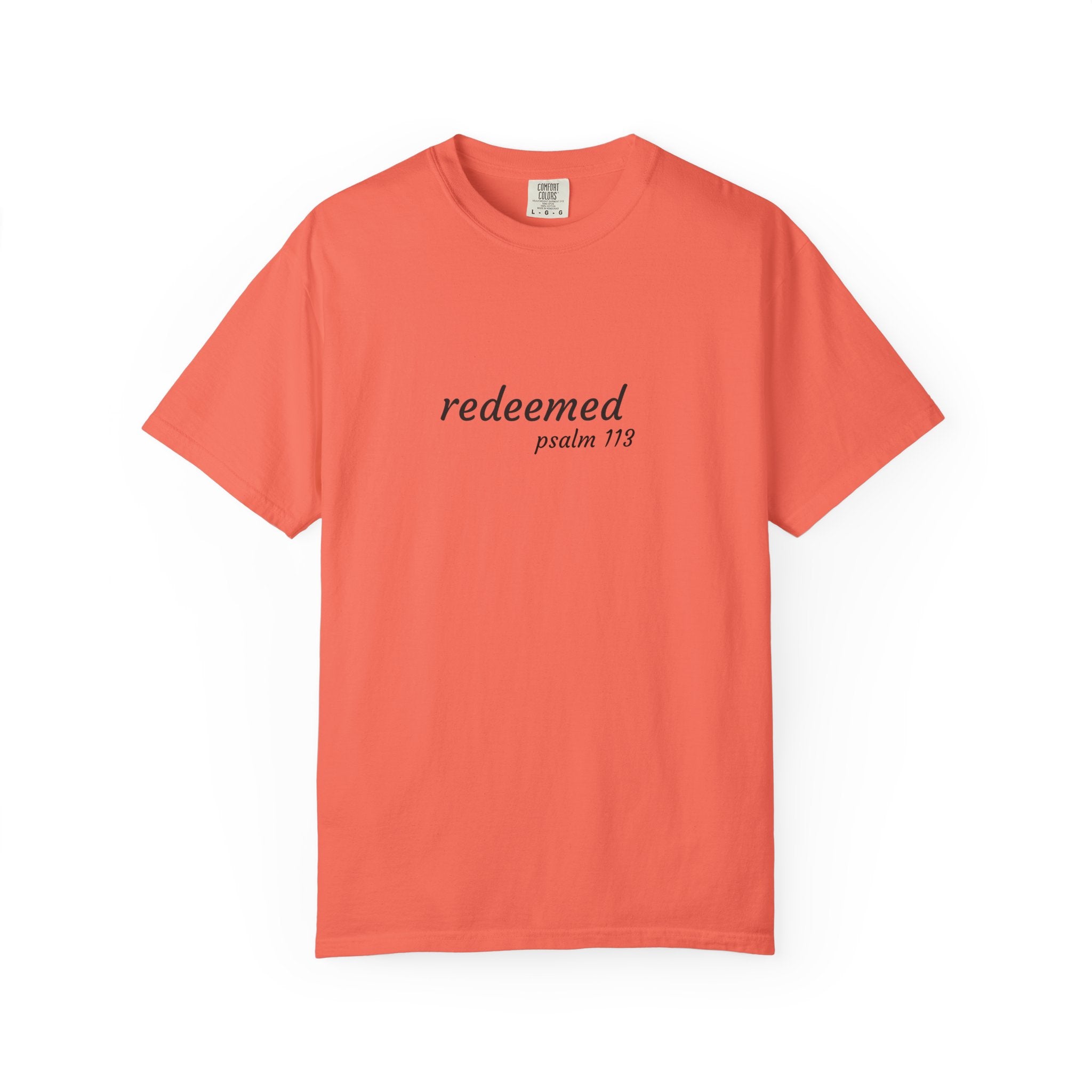 Garment-Dyed T-Shirt with 'Redeemed' Design, Inspirational Shirt, Faith-Based Apparel, Gift for Christians, Bible Verse Wear