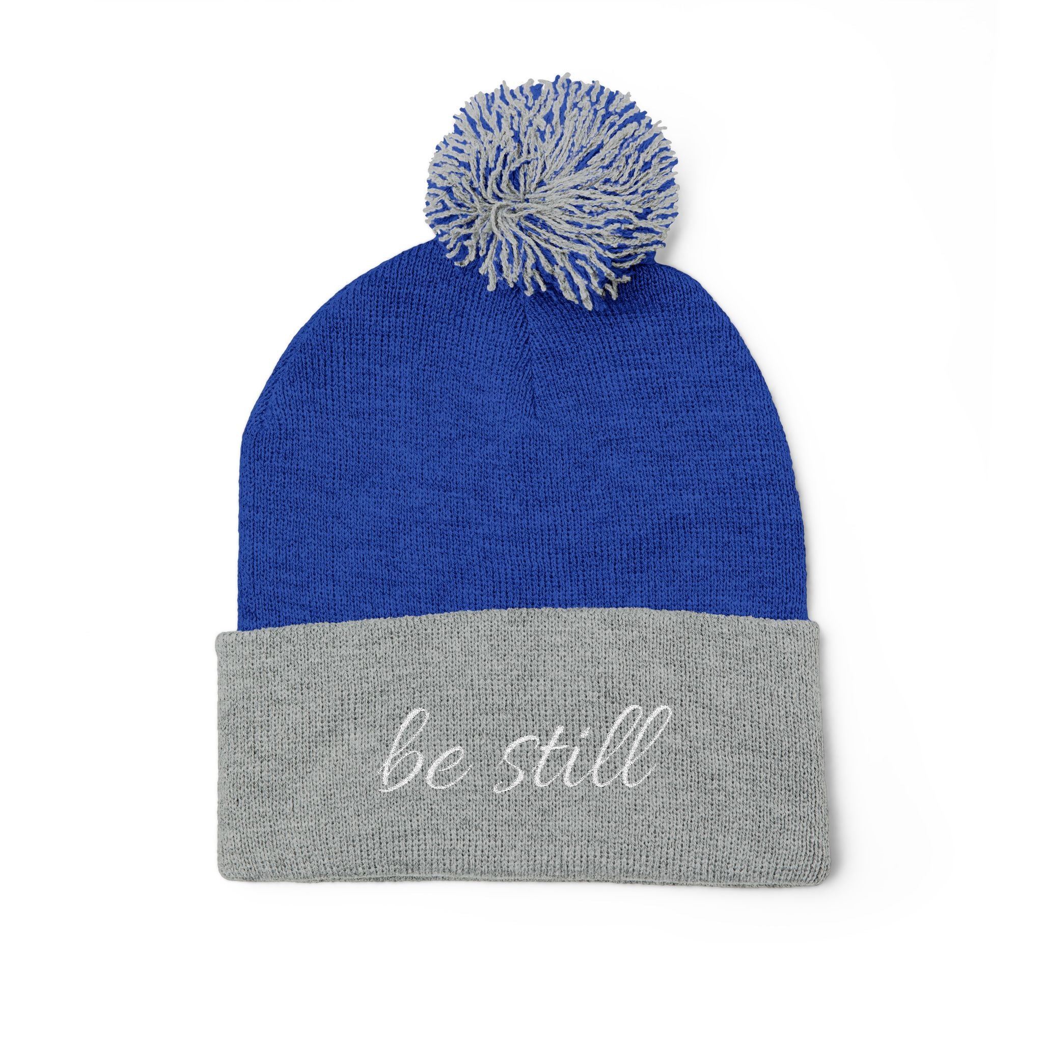 Be Still Christian Pom-Pom Knit Cap (Embroidery)