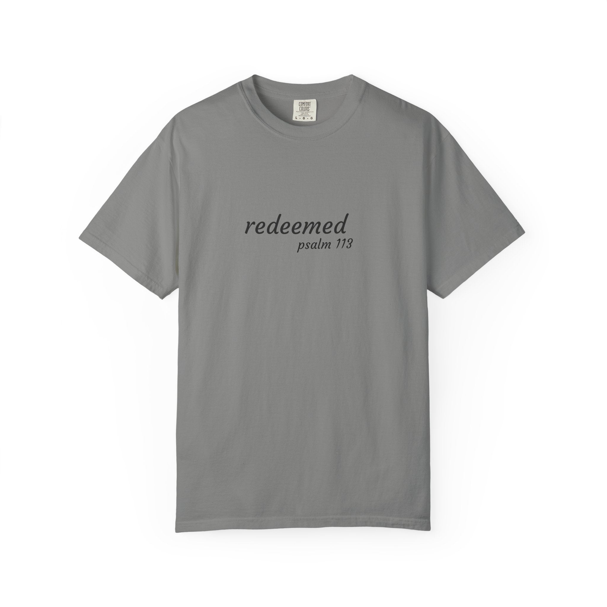 Garment-Dyed T-Shirt with 'Redeemed' Design, Inspirational Shirt, Faith-Based Apparel, Gift for Christians, Bible Verse Wear