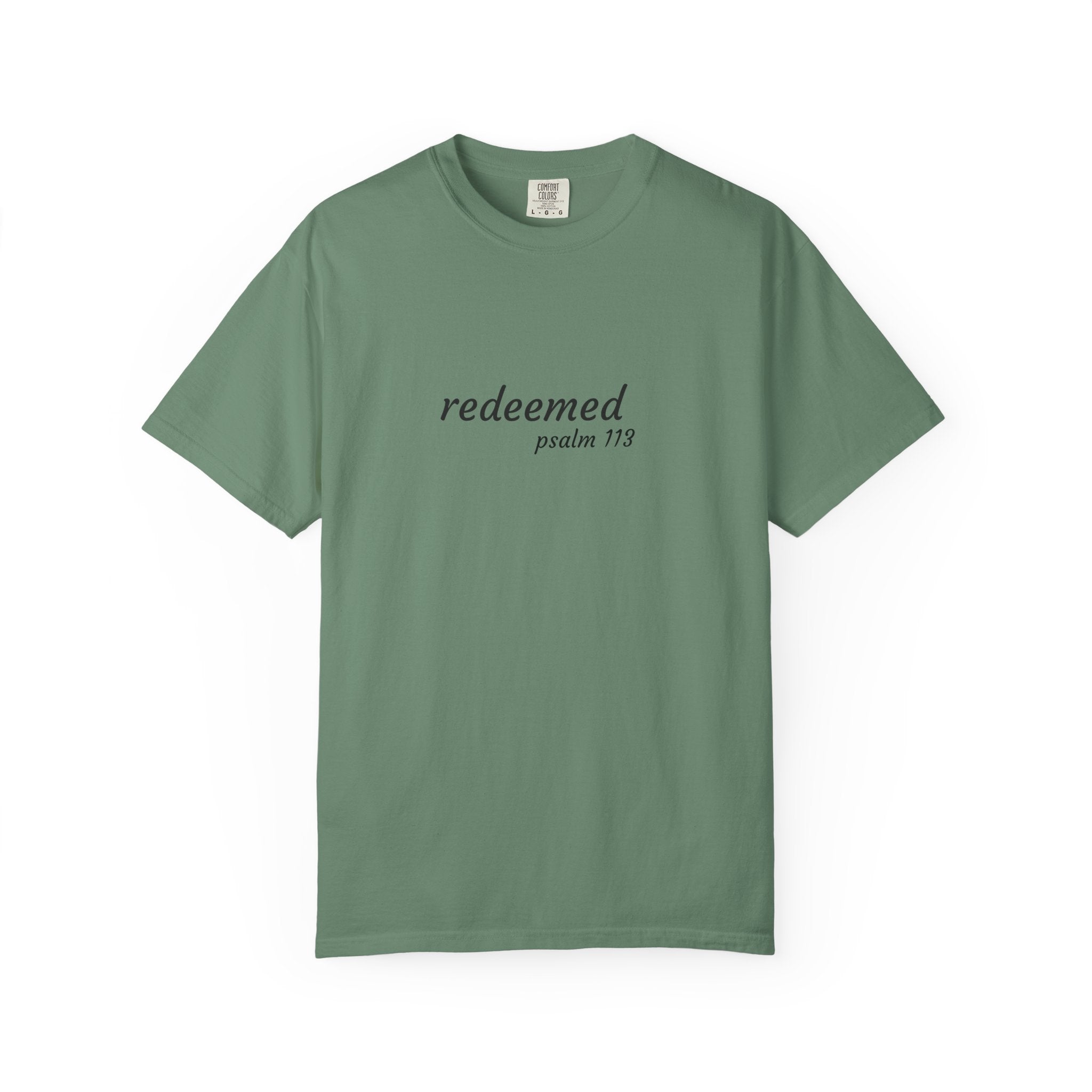 Garment-Dyed T-Shirt with 'Redeemed' Design, Inspirational Shirt, Faith-Based Apparel, Gift for Christians, Bible Verse Wear
