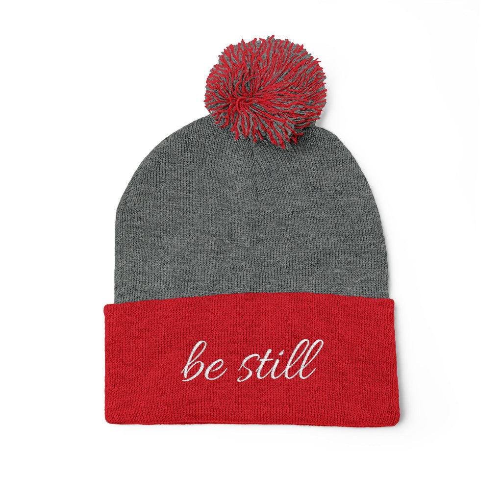 Be Still Christian Pom-Pom Knit Cap (Embroidery)