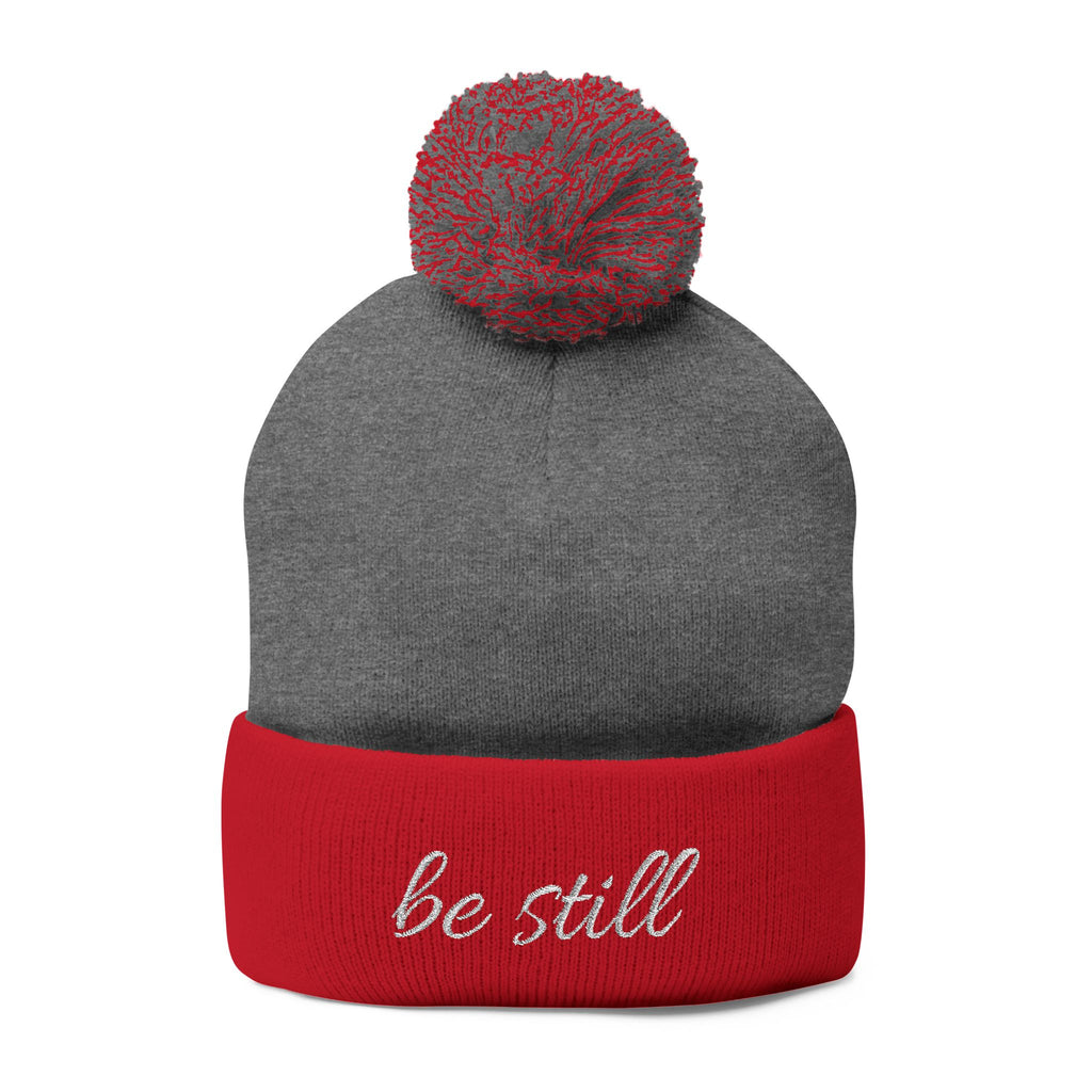 Be Still Christian Pom-Pom Knit Cap (Embroidery)