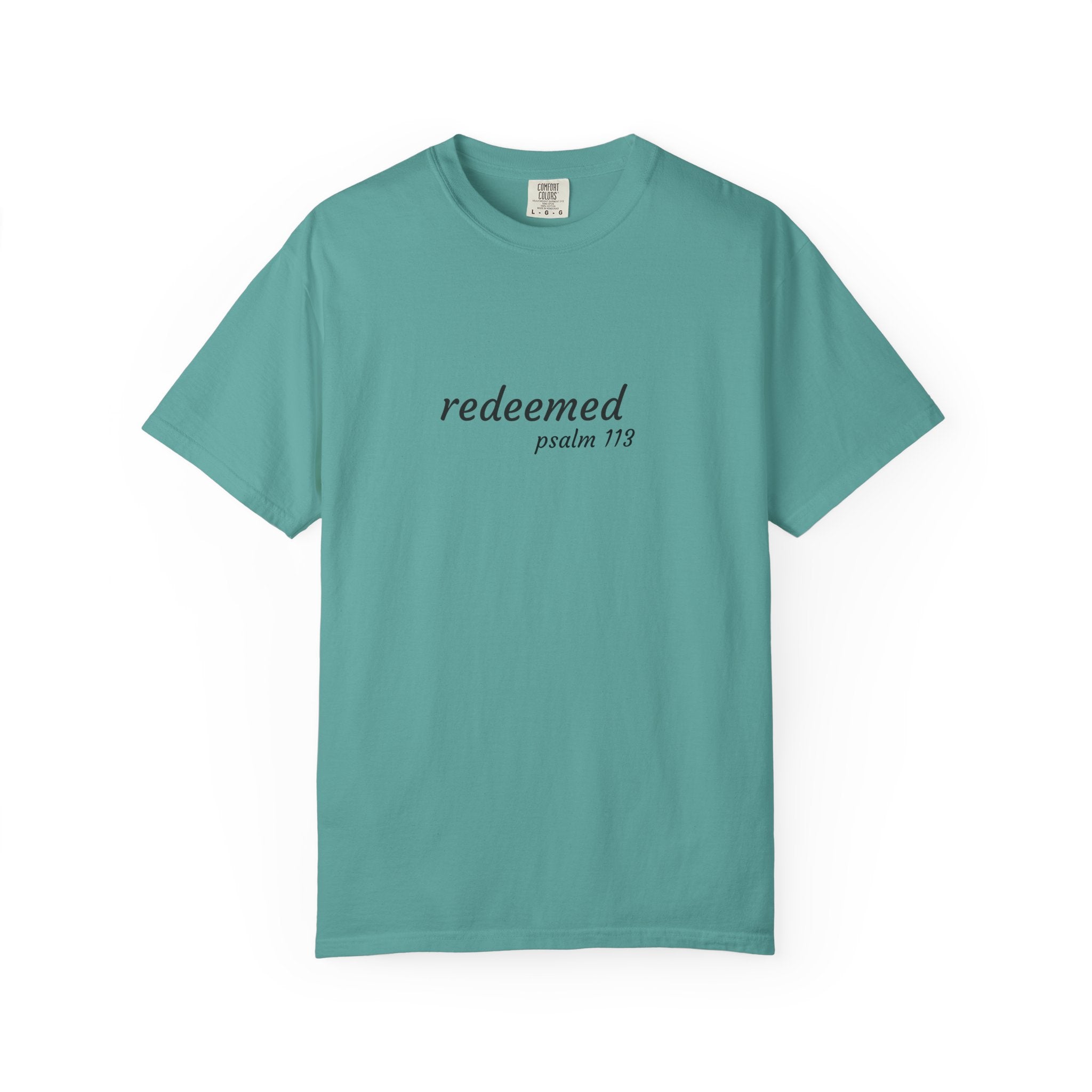 Garment-Dyed T-Shirt with 'Redeemed' Design, Inspirational Shirt, Faith-Based Apparel, Gift for Christians, Bible Verse Wear