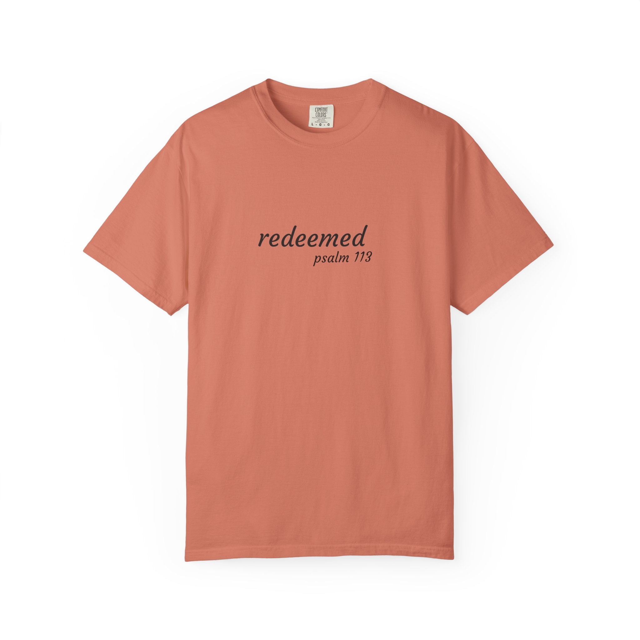 Garment-Dyed T-Shirt with 'Redeemed' Design, Inspirational Shirt, Faith-Based Apparel, Gift for Christians, Bible Verse Wear