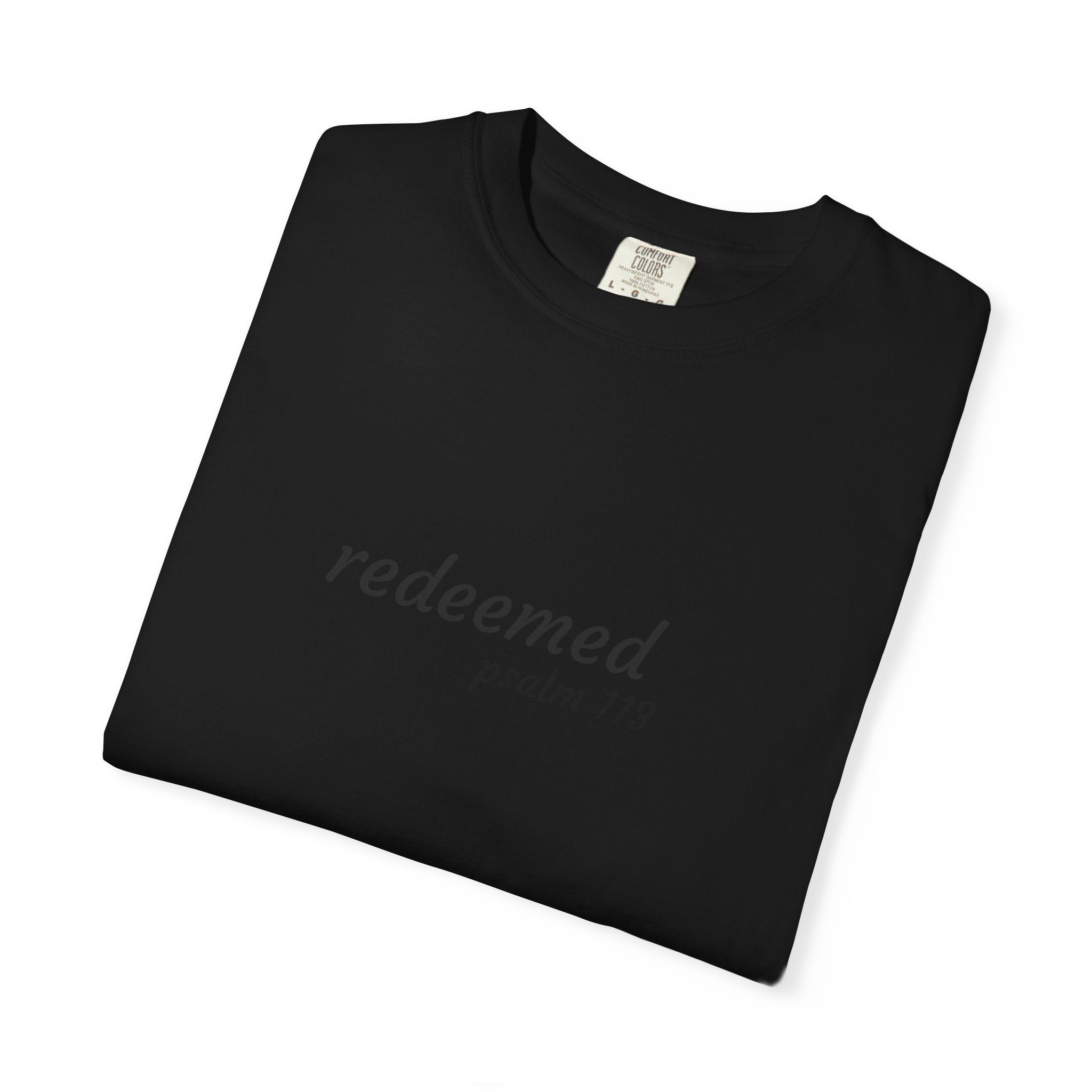 Garment-Dyed T-Shirt with 'Redeemed' Design, Inspirational Shirt, Faith-Based Apparel, Gift for Christians, Bible Verse Wear
