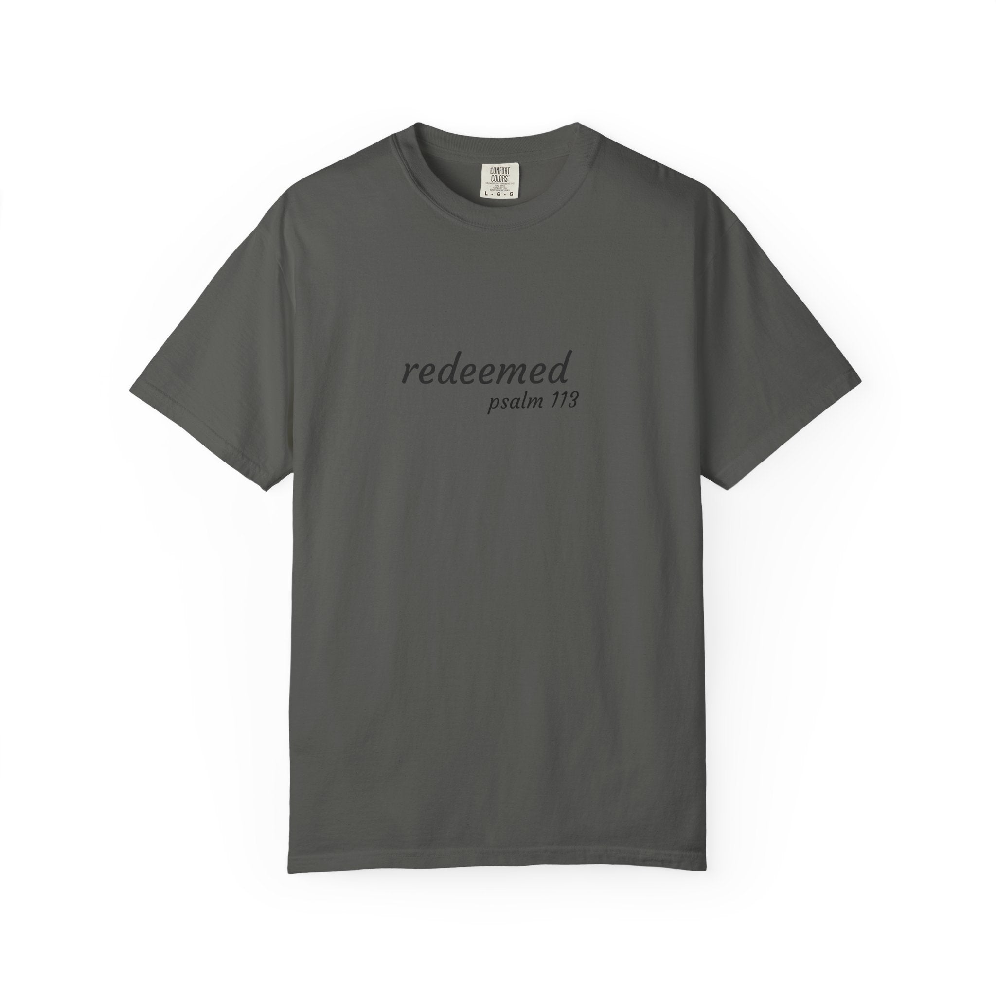 Garment-Dyed T-Shirt with 'Redeemed' Design, Inspirational Shirt, Faith-Based Apparel, Gift for Christians, Bible Verse Wear