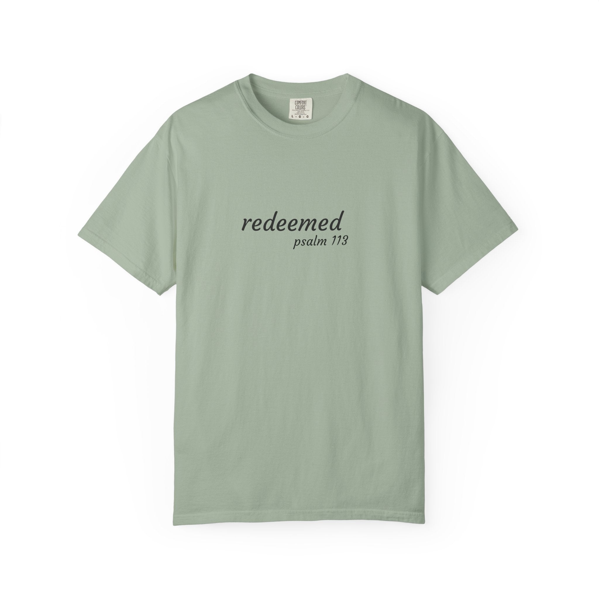 Garment-Dyed T-Shirt with 'Redeemed' Design, Inspirational Shirt, Faith-Based Apparel, Gift for Christians, Bible Verse Wear